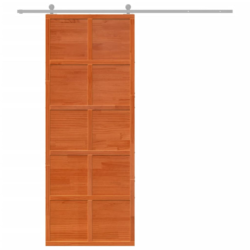 vidaXL viaszbarna tömör fenyőfa istálló stílusú ajtó 80x208 cm