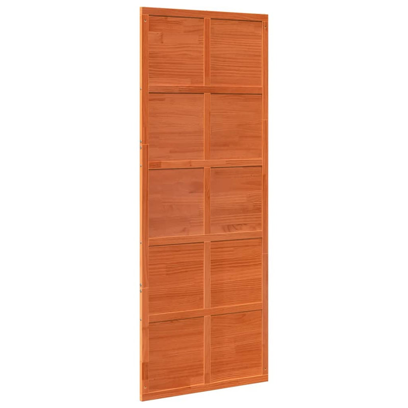 vidaXL viaszbarna tömör fenyőfa istálló stílusú ajtó 80x208 cm