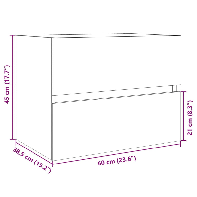 vidaXL sonoma tölgy színű szerelt fa mosdószekrény 60 x 38,5 x 45 cm