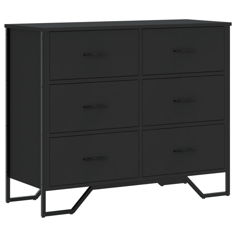 vidaXL fekete szerelt fa komód 91 x 35,5 x 74,5 cm