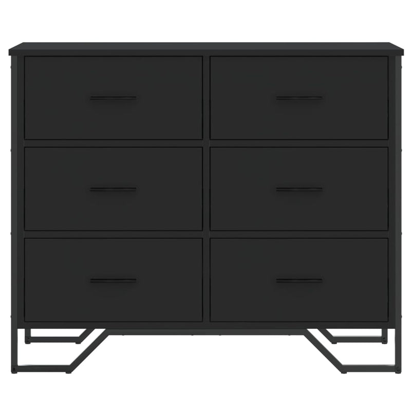 vidaXL fekete szerelt fa komód 91 x 35,5 x 74,5 cm