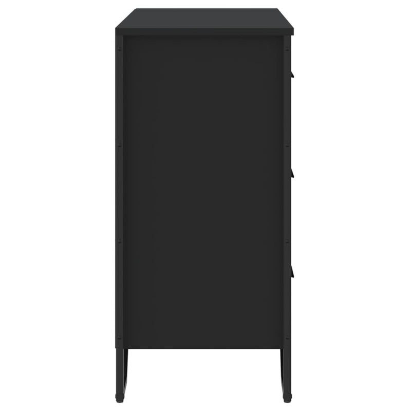 vidaXL fekete szerelt fa komód 91 x 35,5 x 74,5 cm