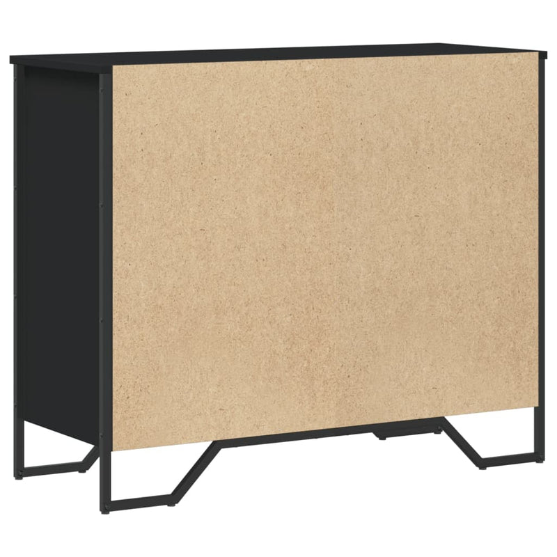 vidaXL fekete szerelt fa komód 91 x 35,5 x 74,5 cm