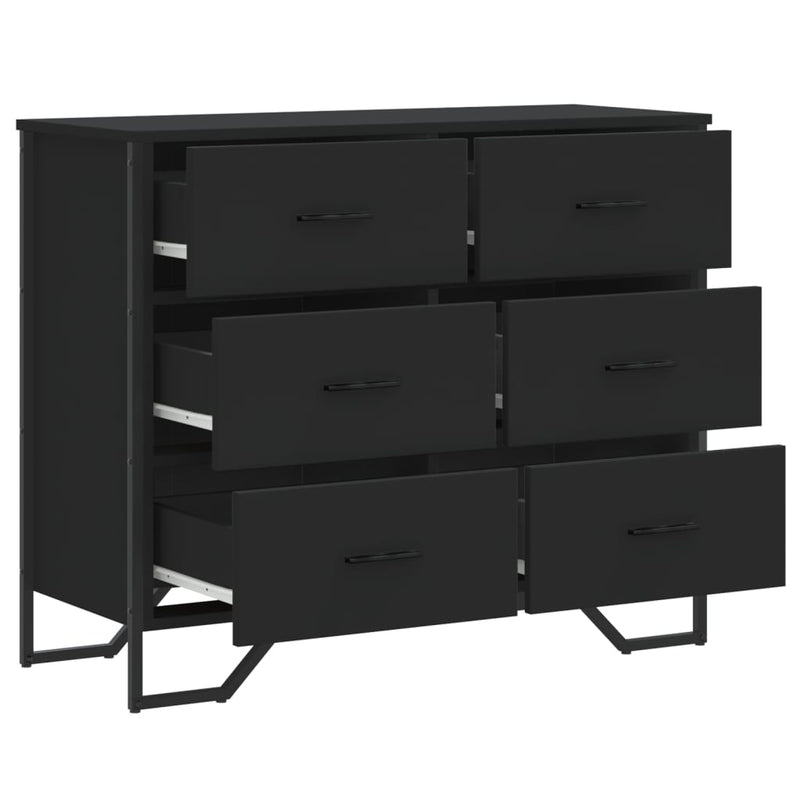 vidaXL fekete szerelt fa komód 91 x 35,5 x 74,5 cm