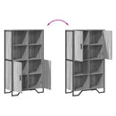 vidaXL szürke sonoma színű szerelt fa magasszekrény 79,5x35,5x137,5 cm