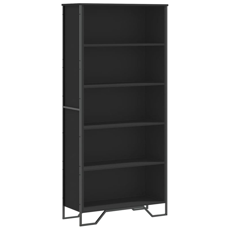 vidaXL fekete szerelt fa könyvszekrény 80 x 31 x 169 cm