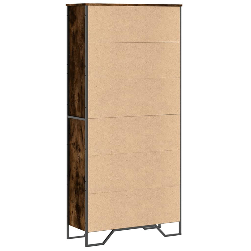 vidaXL füstös tölgy színű szerelt fa könyvszekrény 80 x 31 x 169 cm