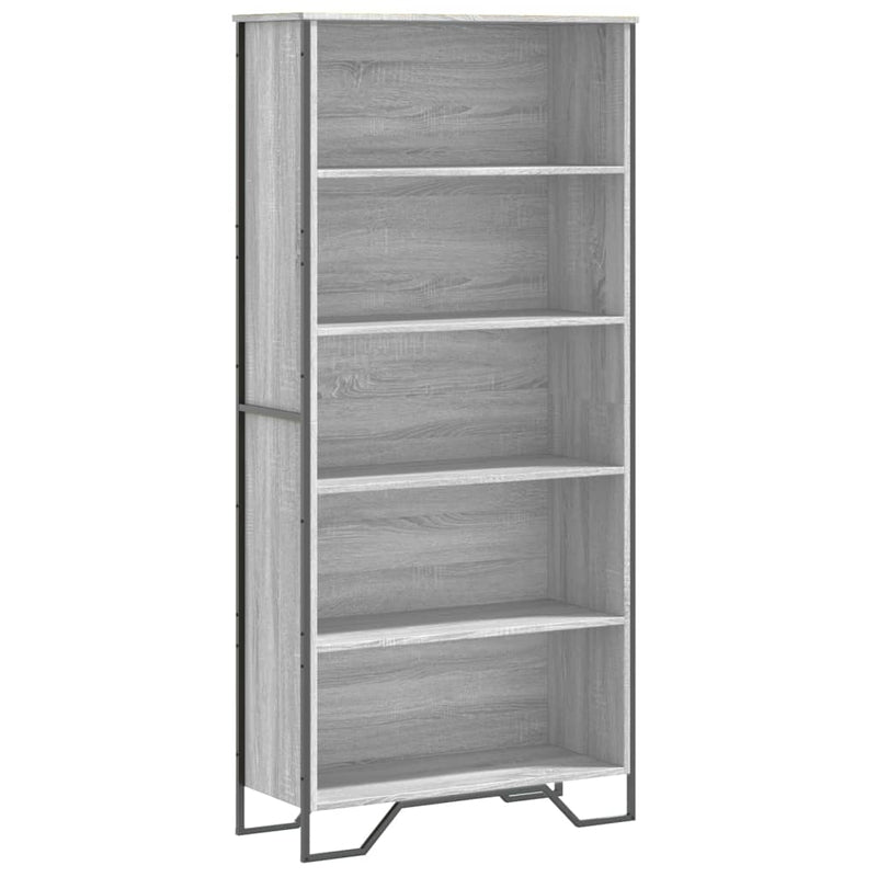 vidaXL szürke sonoma színű szerelt fa könyvszekrény 80 x 31 x 169 cm