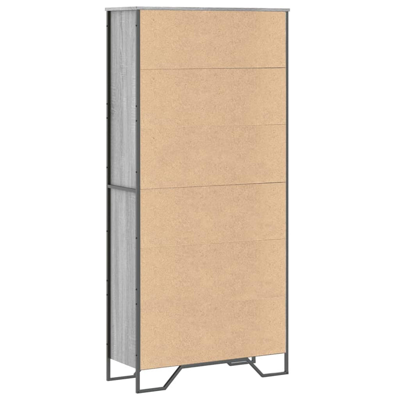 vidaXL szürke sonoma színű szerelt fa könyvszekrény 80 x 31 x 169 cm