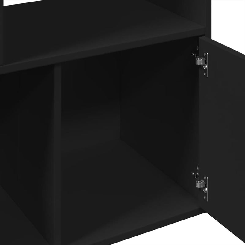 vidaXL fekete szerelt fa könyvszekrény 70 x 36 x 189 cm