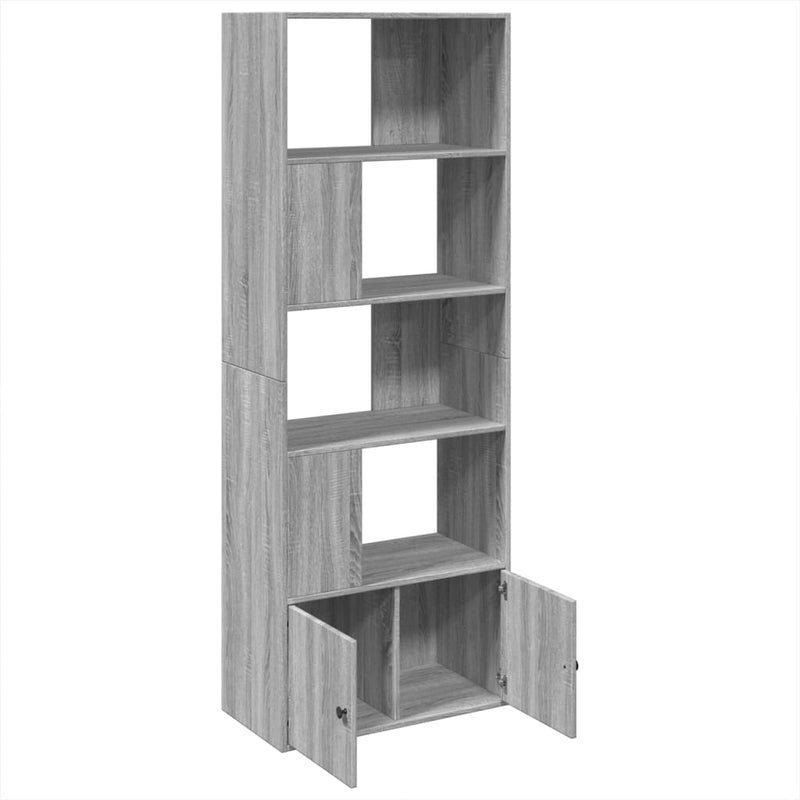 vidaXL szürke sonoma színű szerelt fa könyvespolc 70 x 36 x 189 cm