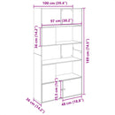 vidaXL betonszürke szerelt fa könyvespolc 100 x 36 x 189 cm