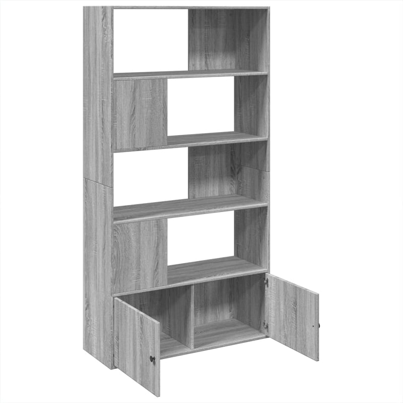 vidaXL szürke sonoma színű szerelt fa könyvespolc 100 x 36 x 189 cm
