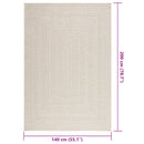 vidaXL ZIZUR krém juta hatású beltéri és kültéri szőnyeg 140x200 cm