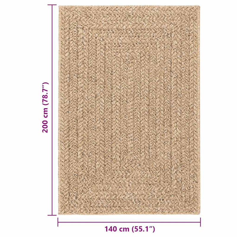 vidaXL ZIZUR bézs juta hatású beltéri és kültéri szőnyeg 120 x 120 cm