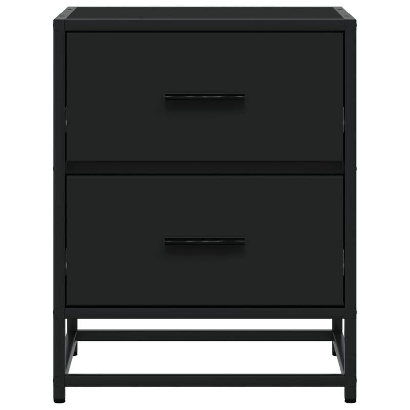 vidaXL fekete tömör szerelt fa éjjeliszekrény 40 x 31 x 50 cm