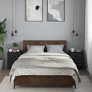 vidaXL 2 darab fekete tömör szerelt fa éjjeliszekrény 40 x 31 x 50 cm