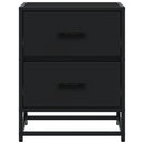 vidaXL 2 darab fekete tömör szerelt fa éjjeliszekrény 40 x 31 x 50 cm