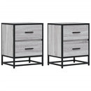 vidaXL 2 db szürke-sonoma színű szerelt fa éjjeliszekrény 40x31x50 cm