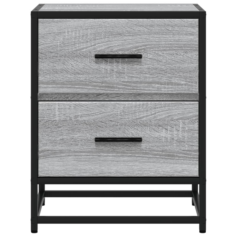 vidaXL 2 db szürke-sonoma színű szerelt fa éjjeliszekrény 40x31x50 cm