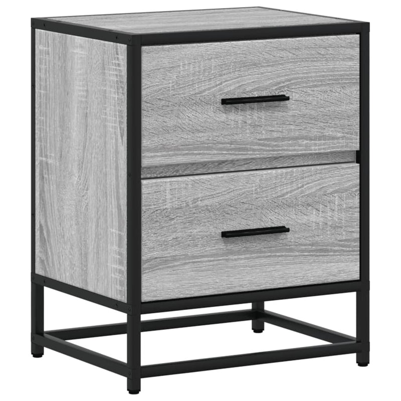 vidaXL 2 db szürke-sonoma színű szerelt fa éjjeliszekrény 40x31x50 cm