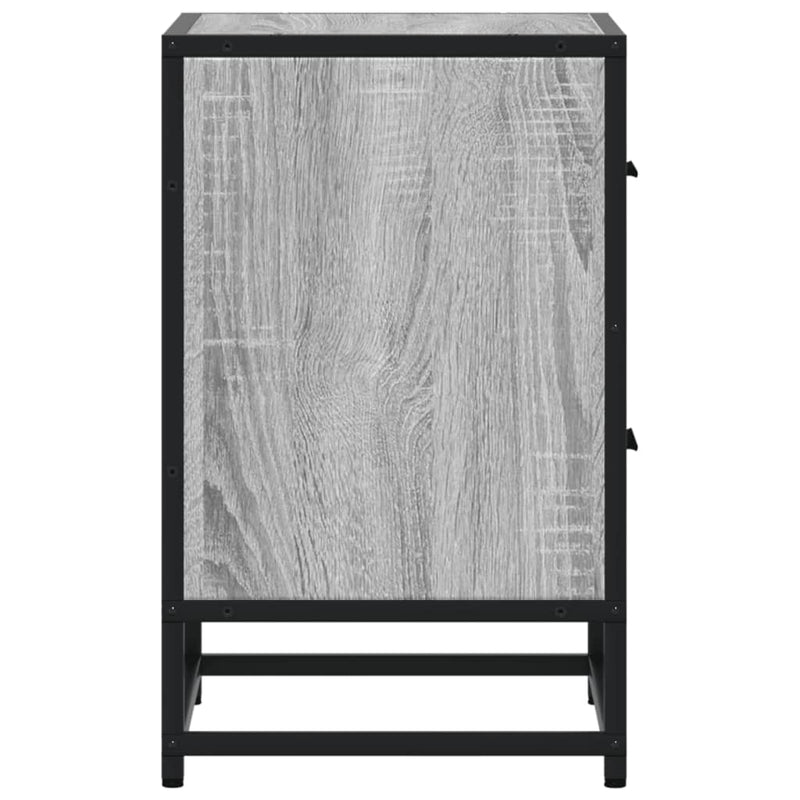 vidaXL 2 db szürke-sonoma színű szerelt fa éjjeliszekrény 40x31x50 cm
