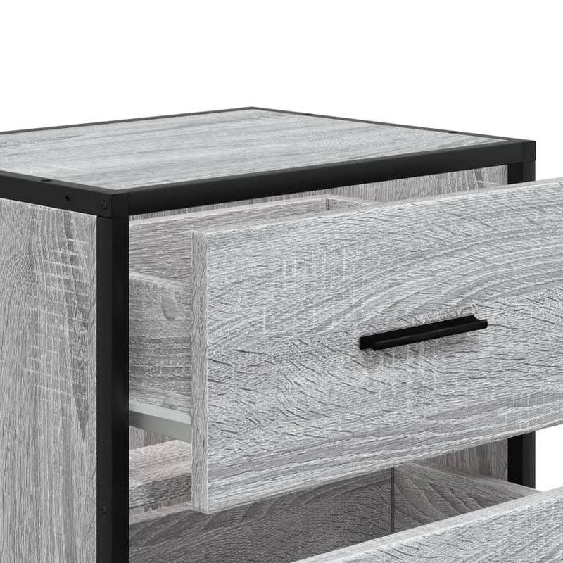 vidaXL 2 db szürke-sonoma színű szerelt fa éjjeliszekrény 40x31x50 cm