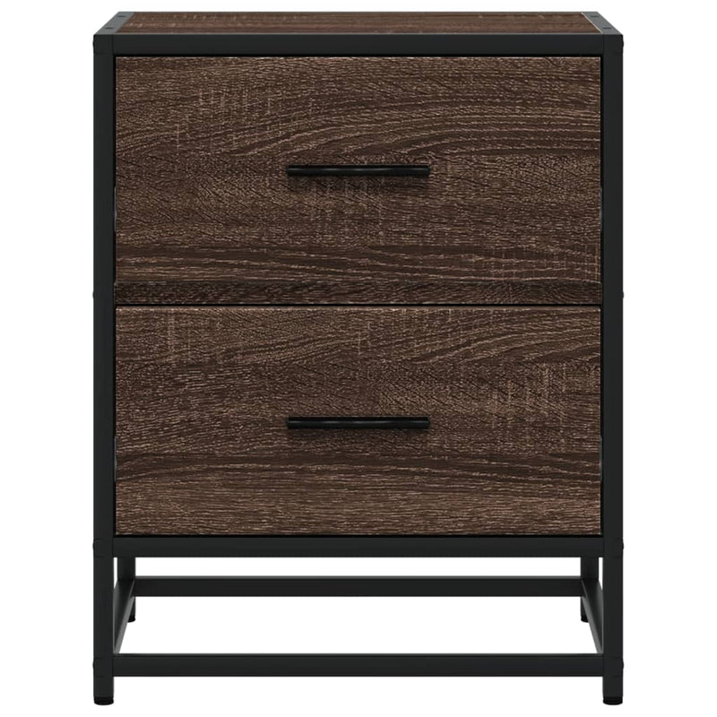 vidaXL 2 db barna tölgyszínű szerelt fa éjjeliszekrény 40x31x50 cm