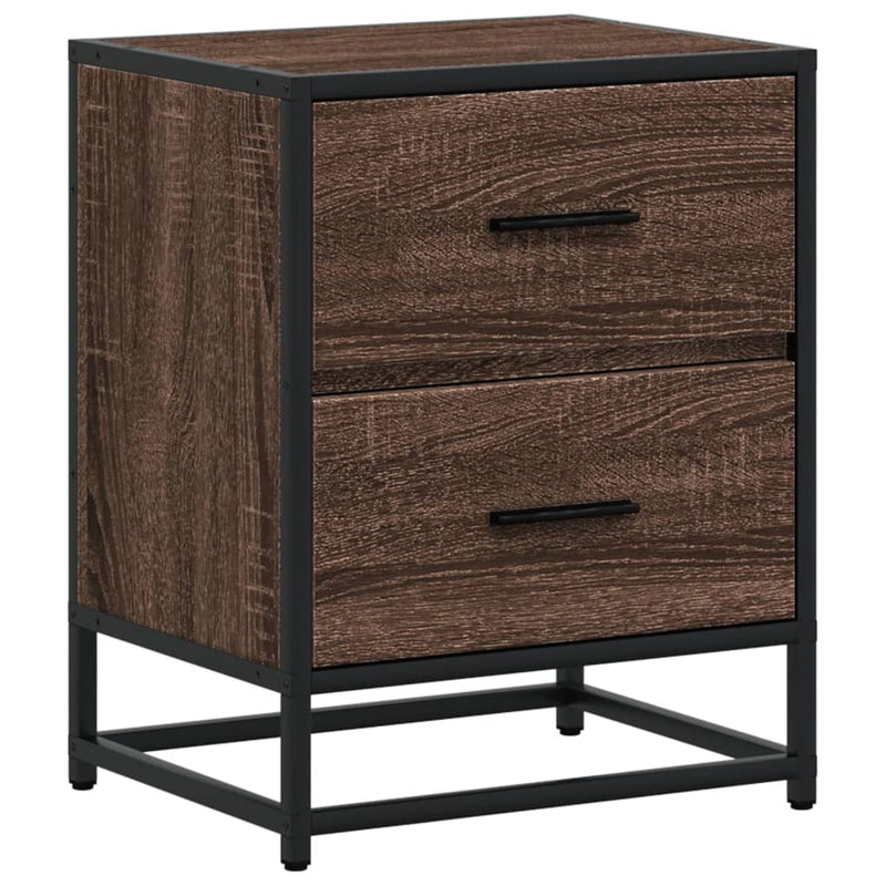 vidaXL 2 db barna tölgyszínű szerelt fa éjjeliszekrény 40x31x50 cm