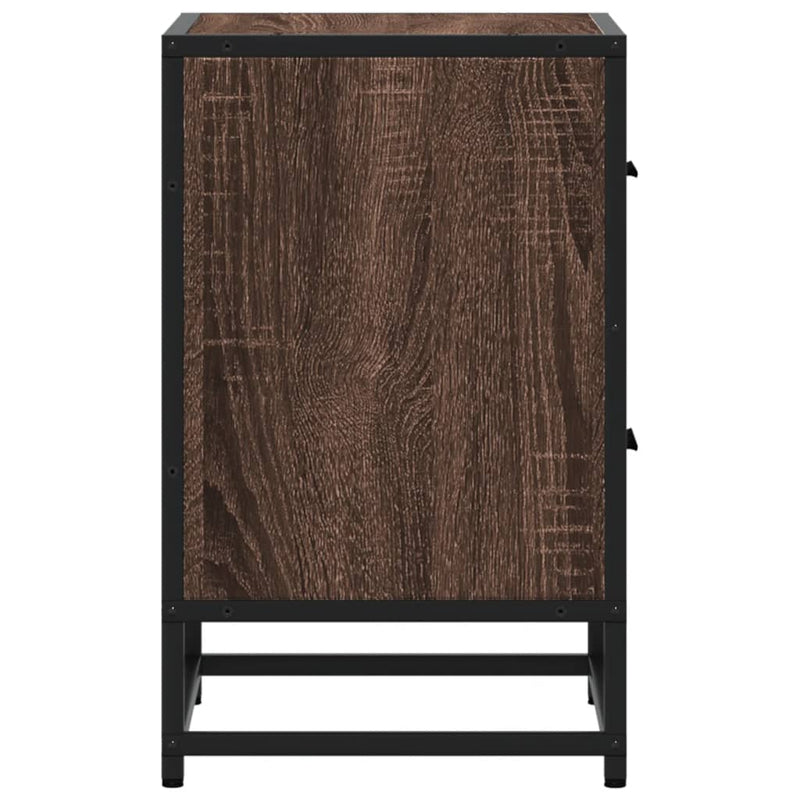 vidaXL 2 db barna tölgyszínű szerelt fa éjjeliszekrény 40x31x50 cm