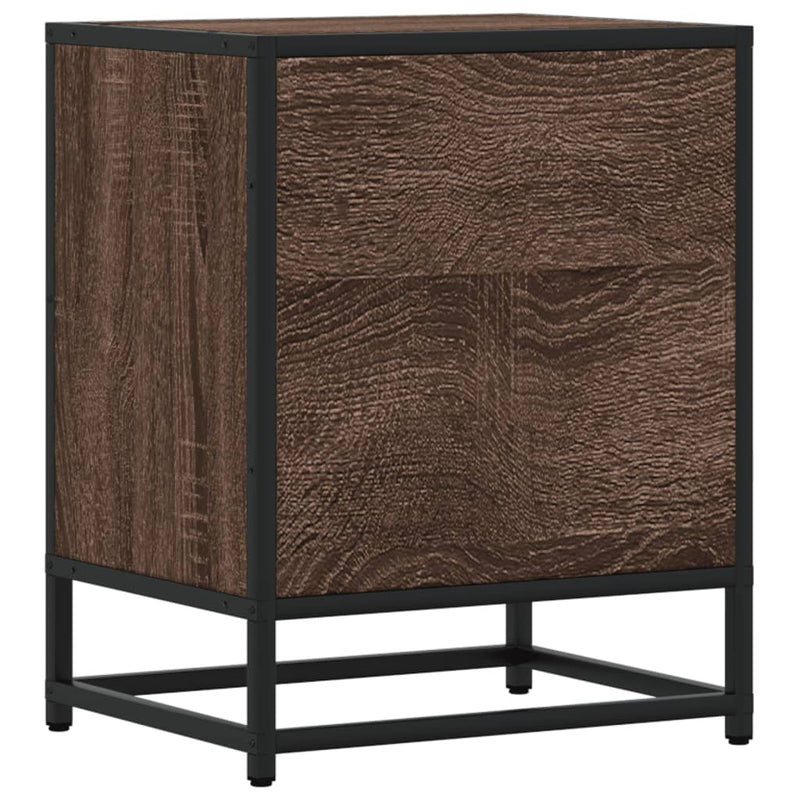 vidaXL 2 db barna tölgyszínű szerelt fa éjjeliszekrény 40x31x50 cm