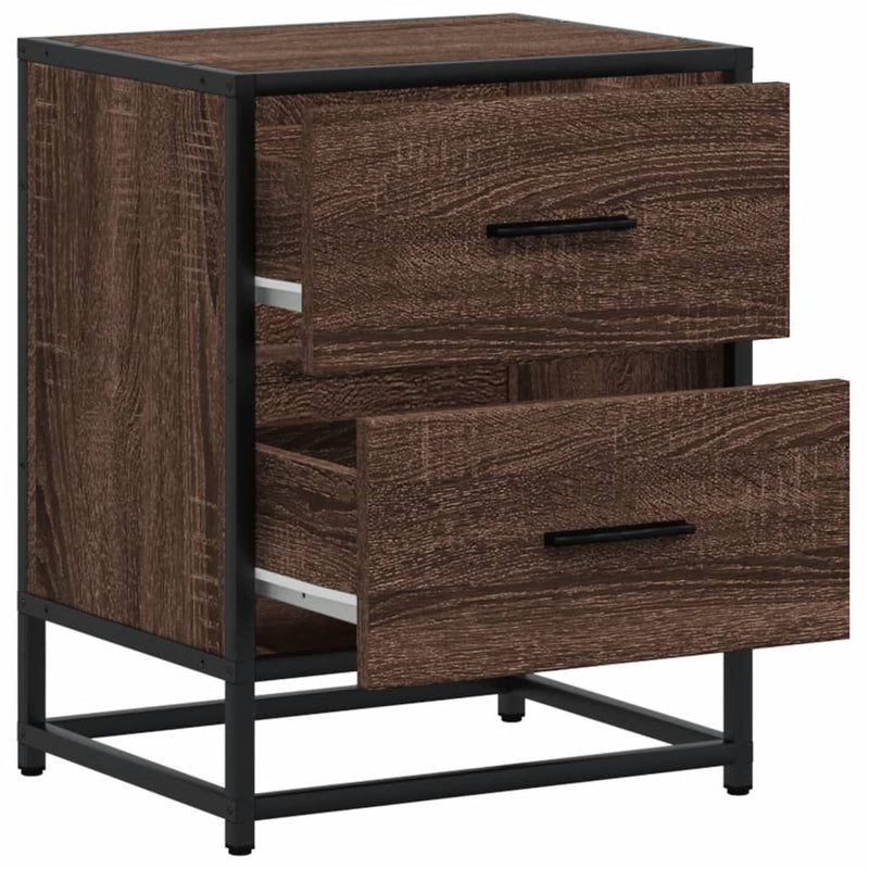 vidaXL 2 db barna tölgyszínű szerelt fa éjjeliszekrény 40x31x50 cm