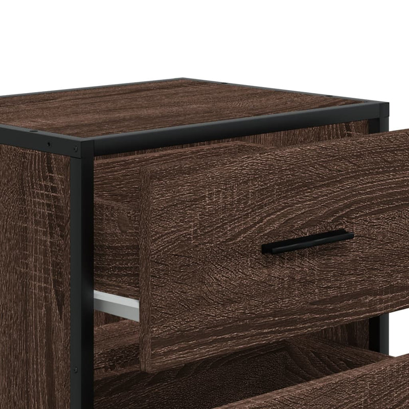 vidaXL 2 db barna tölgyszínű szerelt fa éjjeliszekrény 40x31x50 cm