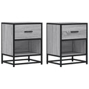 vidaXL 2 db szürke-sonoma színű szerelt fa éjjeliszekrény 40x31x50 cm