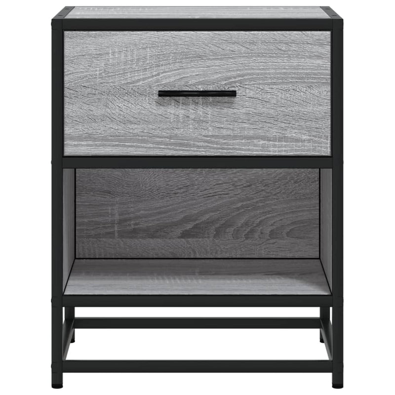 vidaXL 2 db szürke-sonoma színű szerelt fa éjjeliszekrény 40x31x50 cm