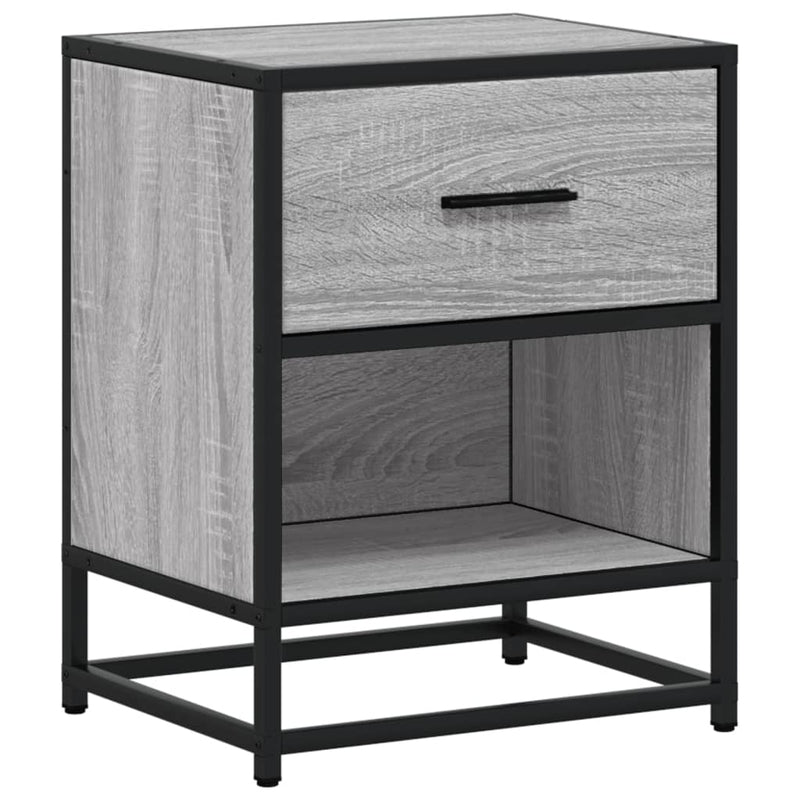 vidaXL 2 db szürke-sonoma színű szerelt fa éjjeliszekrény 40x31x50 cm