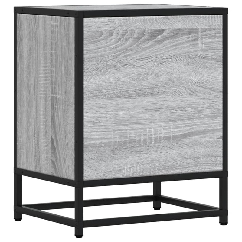 vidaXL 2 db szürke-sonoma színű szerelt fa éjjeliszekrény 40x31x50 cm