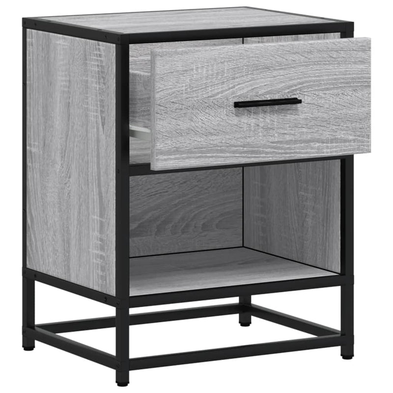 vidaXL 2 db szürke-sonoma színű szerelt fa éjjeliszekrény 40x31x50 cm