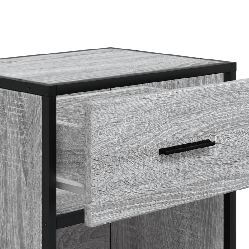 vidaXL 2 db szürke-sonoma színű szerelt fa éjjeliszekrény 40x31x50 cm