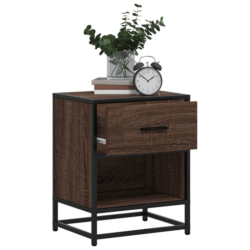 vidaXL 2 db barna tölgyszínű szerelt fa éjjeliszekrény 40x31x50 cm