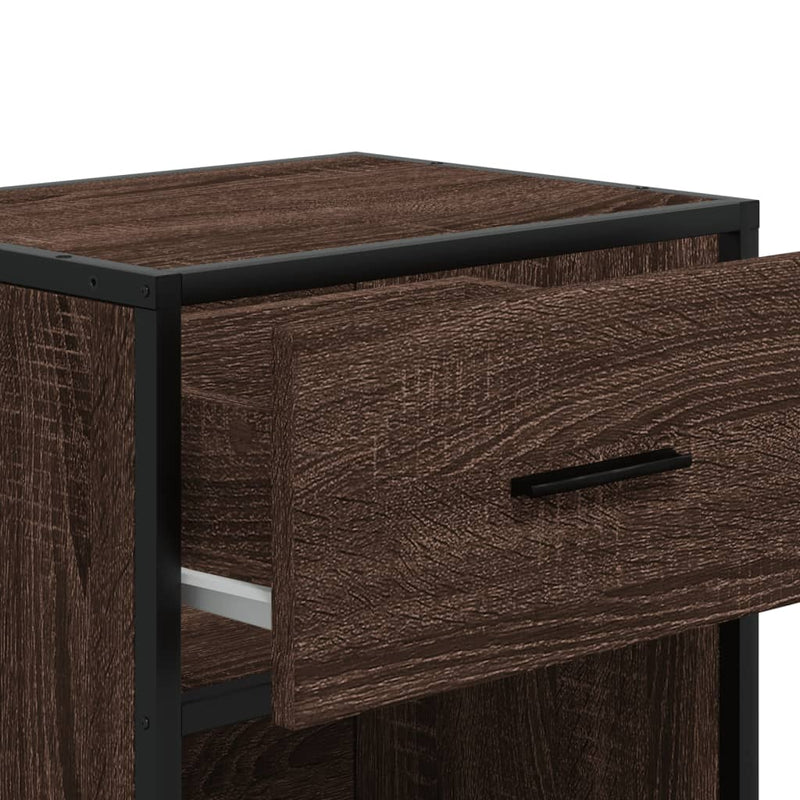 vidaXL 2 db barna tölgyszínű szerelt fa éjjeliszekrény 40x31x50 cm