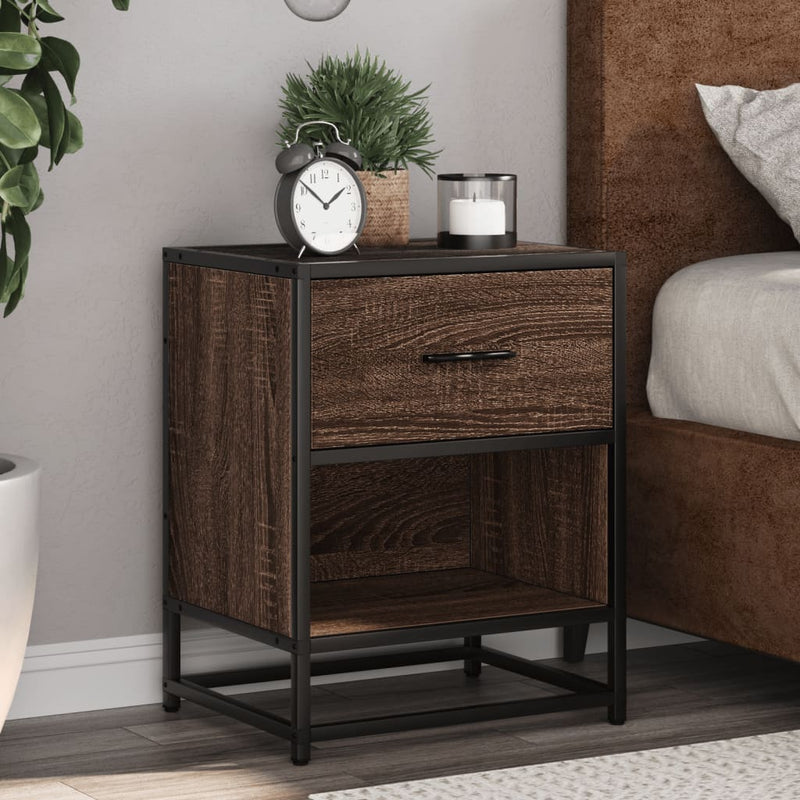 vidaXL 2 db barna tölgyszínű szerelt fa éjjeliszekrény 40x31x50 cm