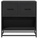 vidaXL fekete színű szerelt fa és fém éjjeliszekrény 60 x 31 x 60 cm