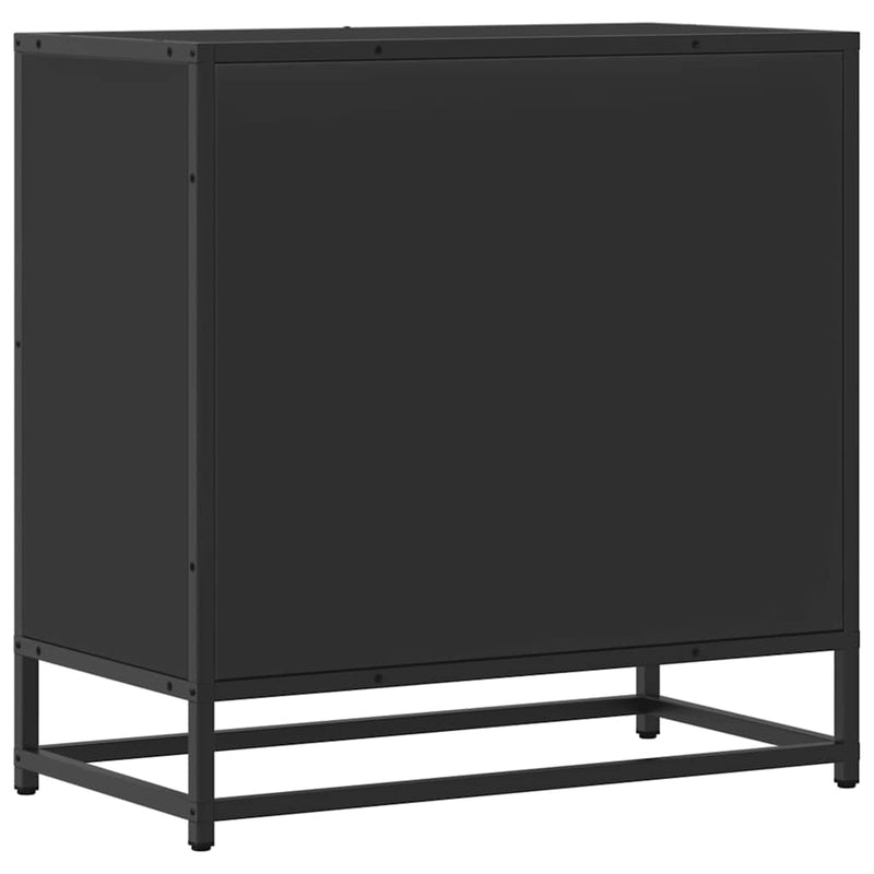 vidaXL fekete színű szerelt fa és fém éjjeliszekrény 60 x 31 x 60 cm
