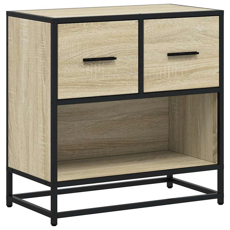vidaXL sonoma tölgy színű szerelt fa és fém éjjeliszekrény 60x31x60 cm