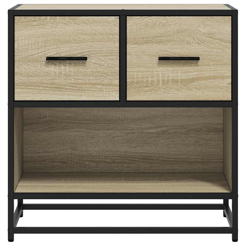 vidaXL sonoma tölgy színű szerelt fa és fém éjjeliszekrény 60x31x60 cm