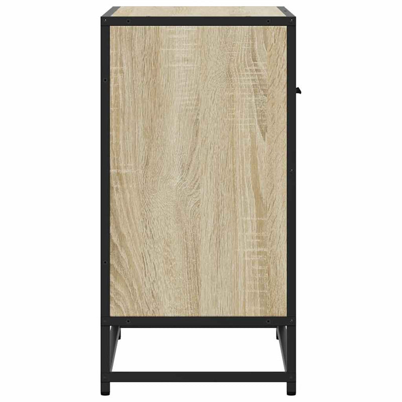 vidaXL sonoma tölgy színű szerelt fa és fém éjjeliszekrény 60x31x60 cm