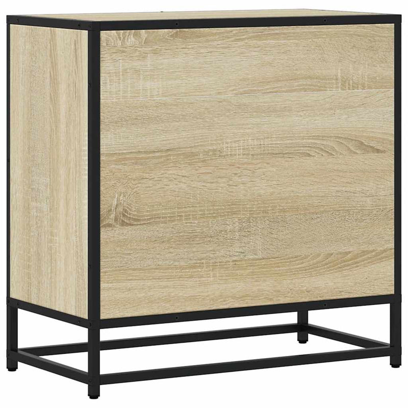 vidaXL sonoma tölgy színű szerelt fa és fém éjjeliszekrény 60x31x60 cm