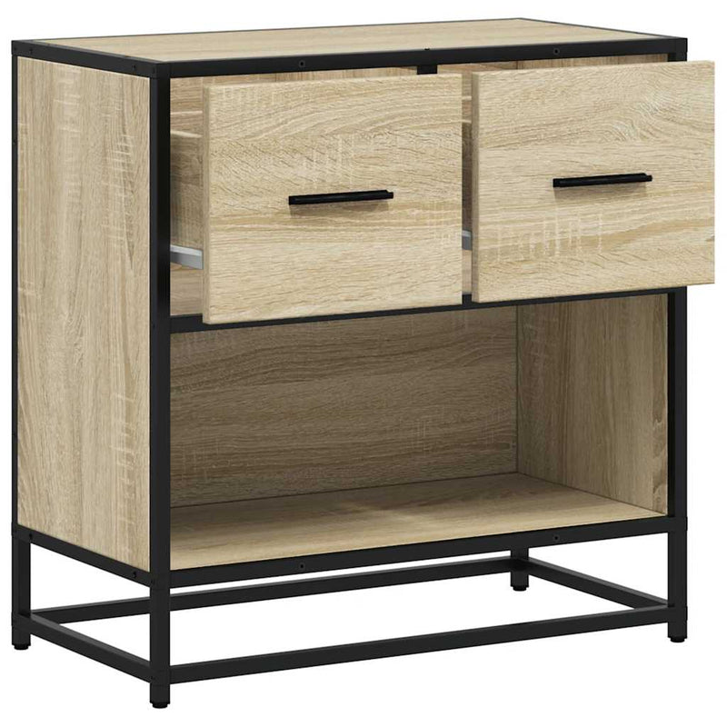 vidaXL sonoma tölgy színű szerelt fa és fém éjjeliszekrény 60x31x60 cm