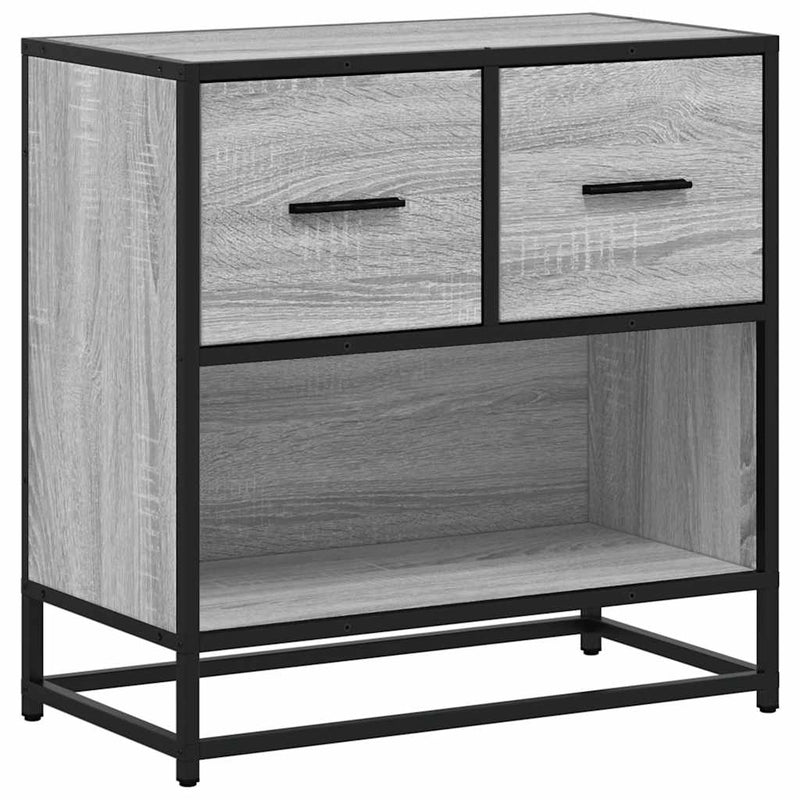 vidaXL szürke sonoma színű szerelt fa és fém éjjeliszekrény 60x31x60cm